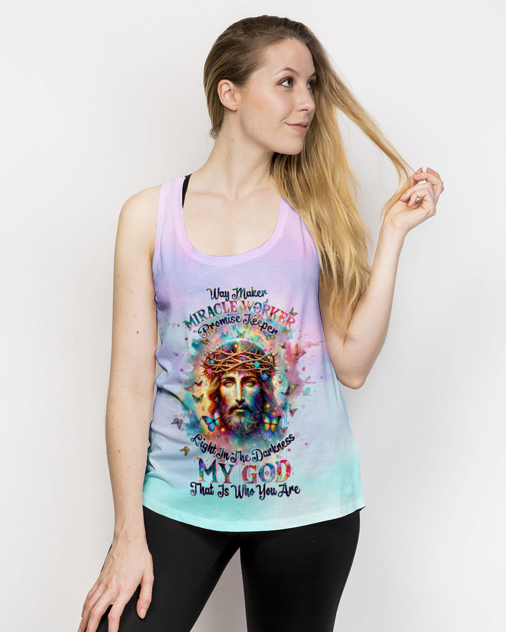 Way Maker Miracle Worker Jesus Watercolor Women's All Over Print Shirt - Tltw2711233, easychoo.com