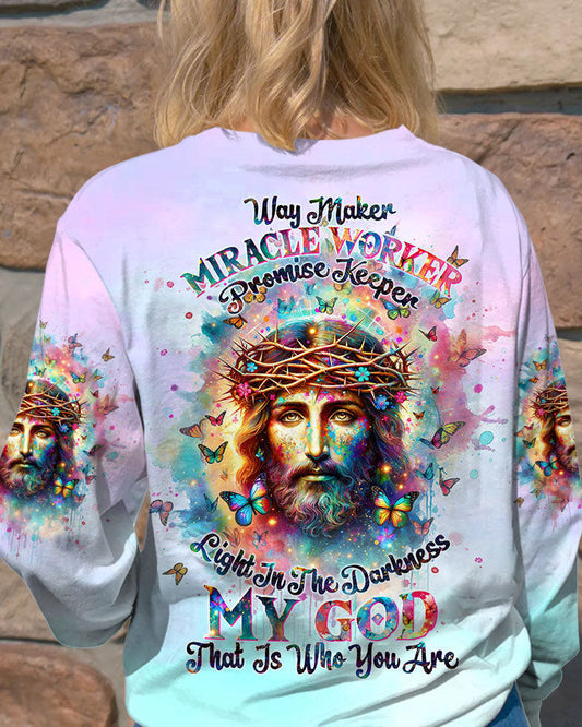 Way Maker Miracle Worker Jesus Watercolor Women's All Over Print Shirt - Tltw2711233, easychoo.com