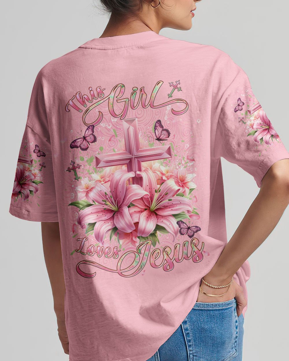 This Girl Loves Jesus Women's All Over Print Shirt - Yhdu2912233, easychoo.com