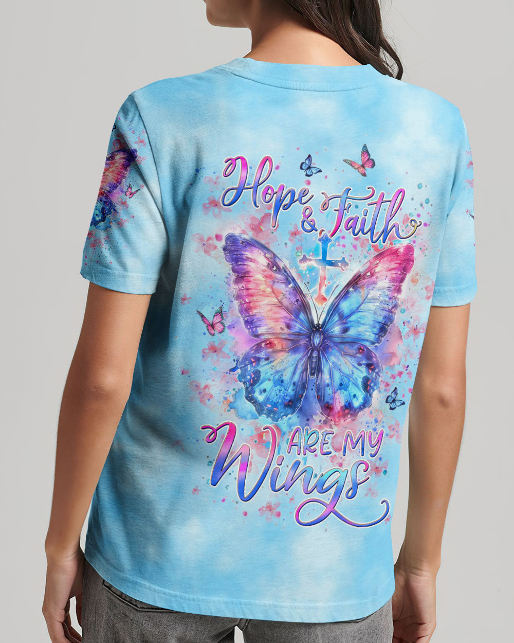Hope And Faith Are My Wings Women's All Over Print Shirt - Yhdu1803245, easychoo.com