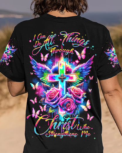 I Can Do All Things Through Christ Wings Colorful Women's All Over Print Shirt - Tlnt2812231, easychoo.com