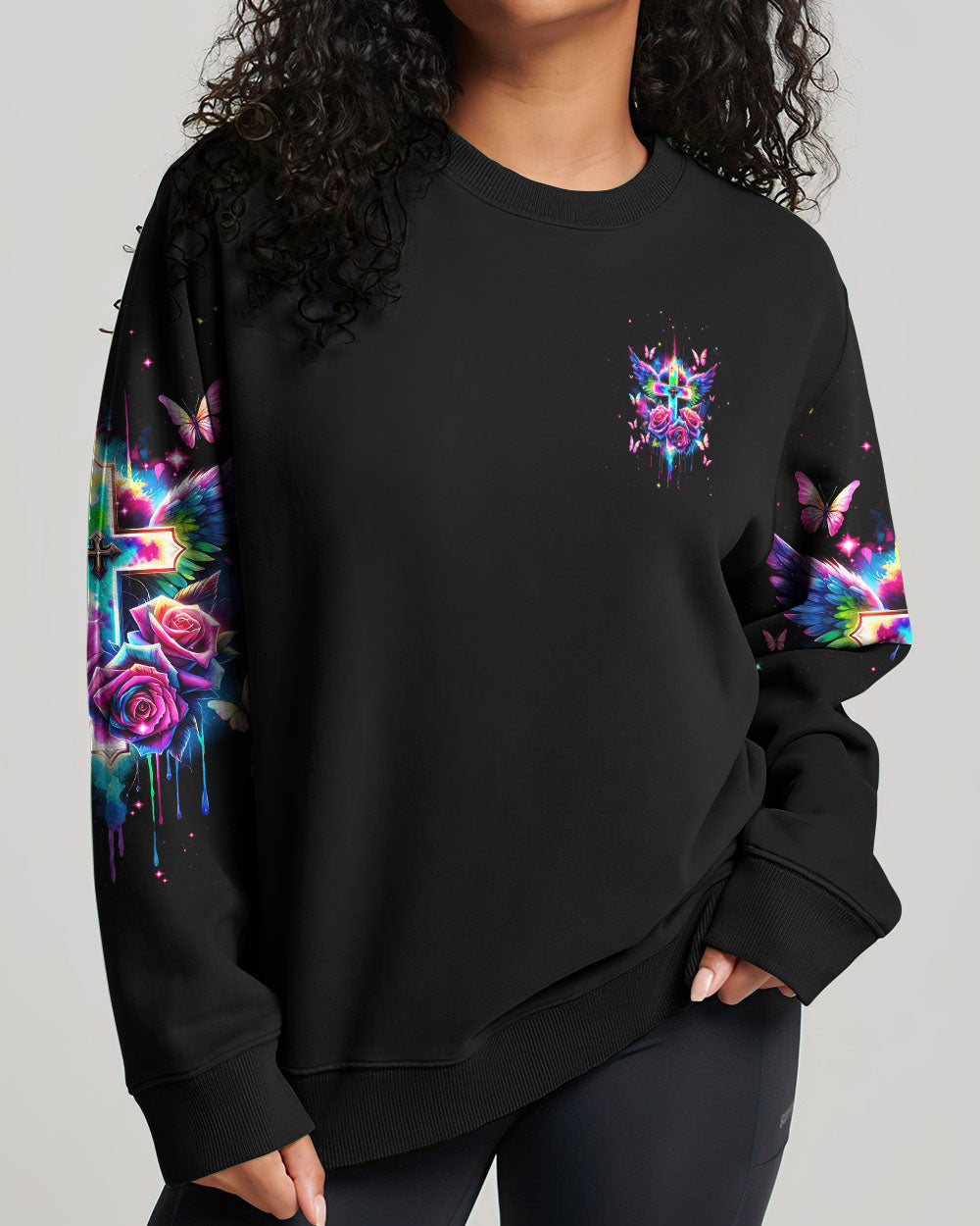 I Can Do All Things Through Christ Wings Colorful Women's All Over Print Shirt - Tlnt2812231, easychoo.com