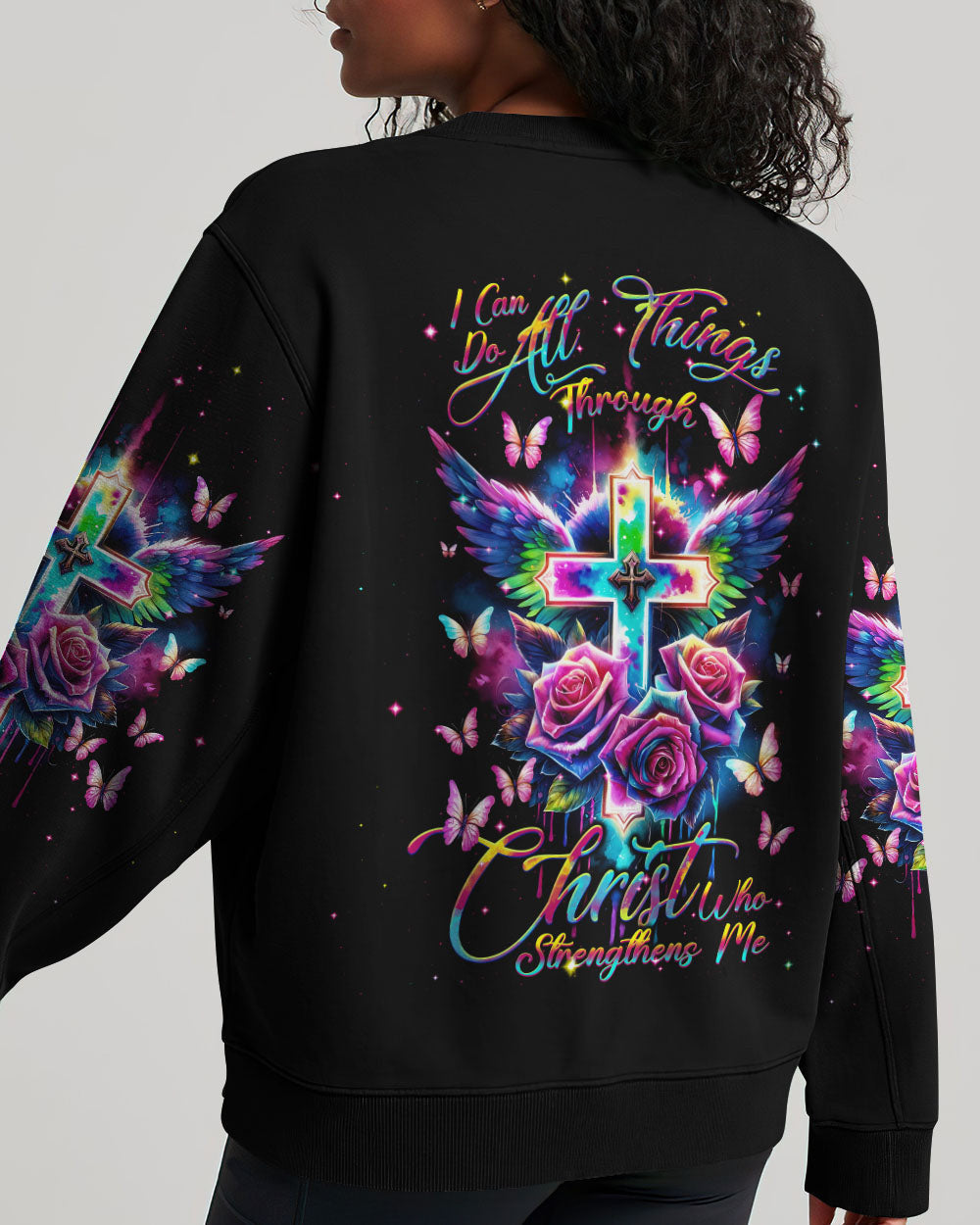 I Can Do All Things Through Christ Wings Colorful Women's All Over Print Shirt - Tlnt2812231, easychoo.com