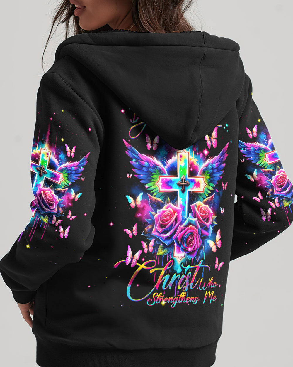 I Can Do All Things Through Christ Wings Colorful Women's All Over Print Shirt - Tlnt2812231, easychoo.com