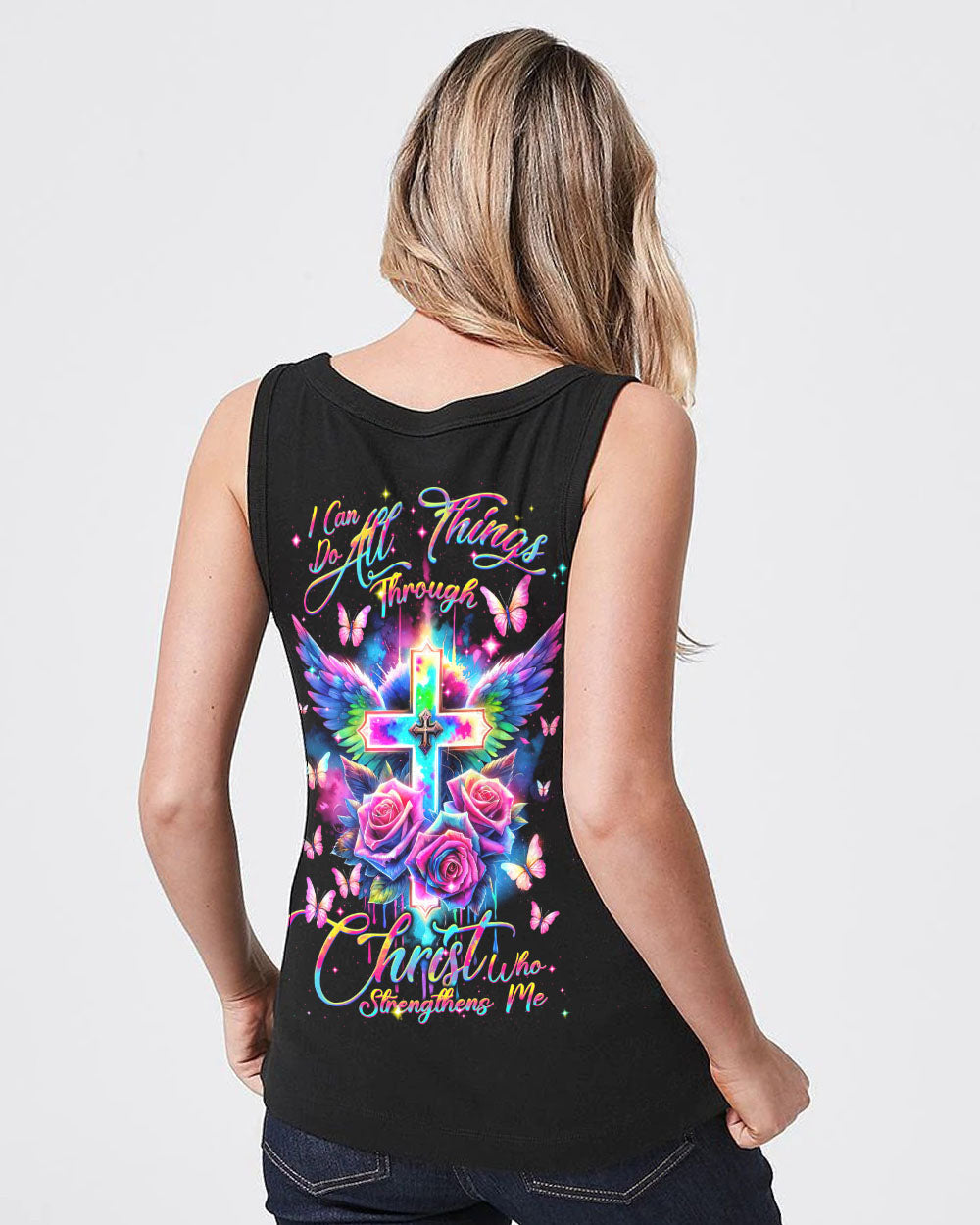 I Can Do All Things Through Christ Wings Colorful Women's All Over Print Shirt - Tlnt2812231, easychoo.com