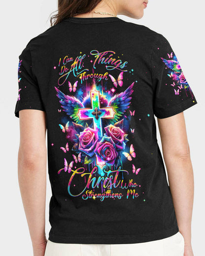 I Can Do All Things Through Christ Wings Colorful Women's All Over Print Shirt - Tlnt2812231, easychoo.com
