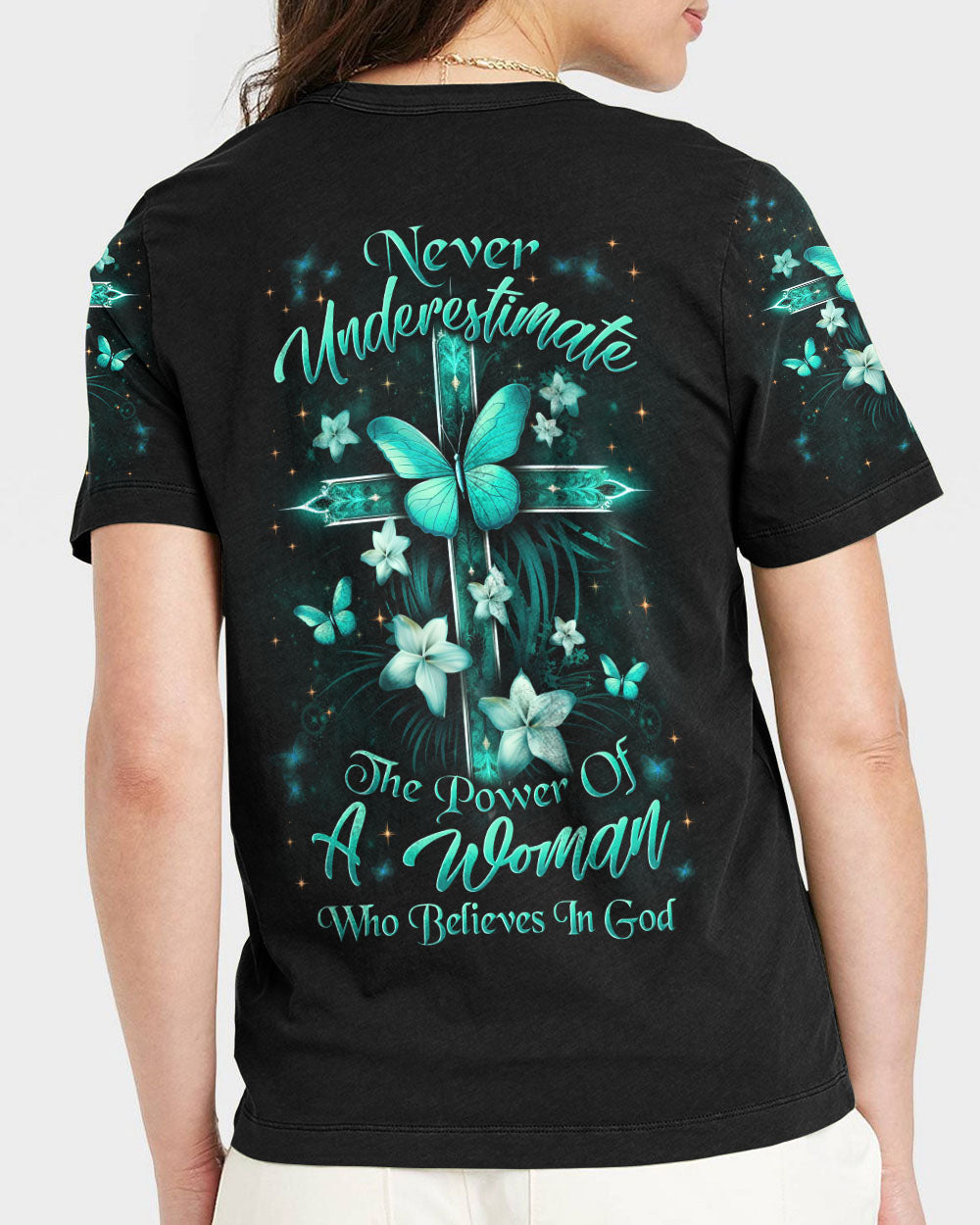 Never Underestimate The Power Women's All Over Print Shirt - Yhln0910234, easychoo.com