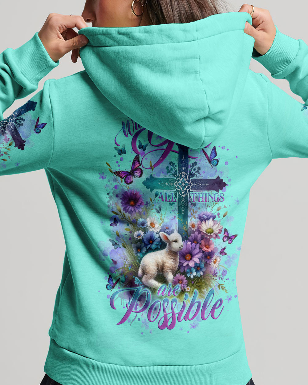 With God All Things Are Possible Lamb Women's All Over Print Shirt - Tlno2512234, easychoo.com