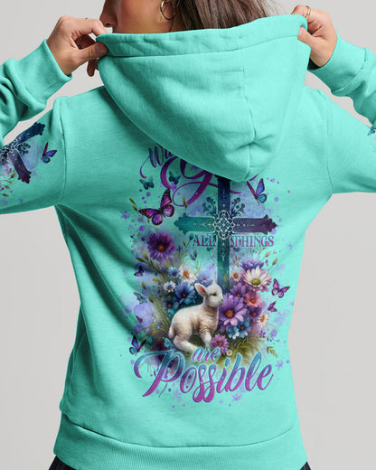 With God All Things Are Possible Lamb Women's All Over Print Shirt - Tlno2512234, easychoo.com