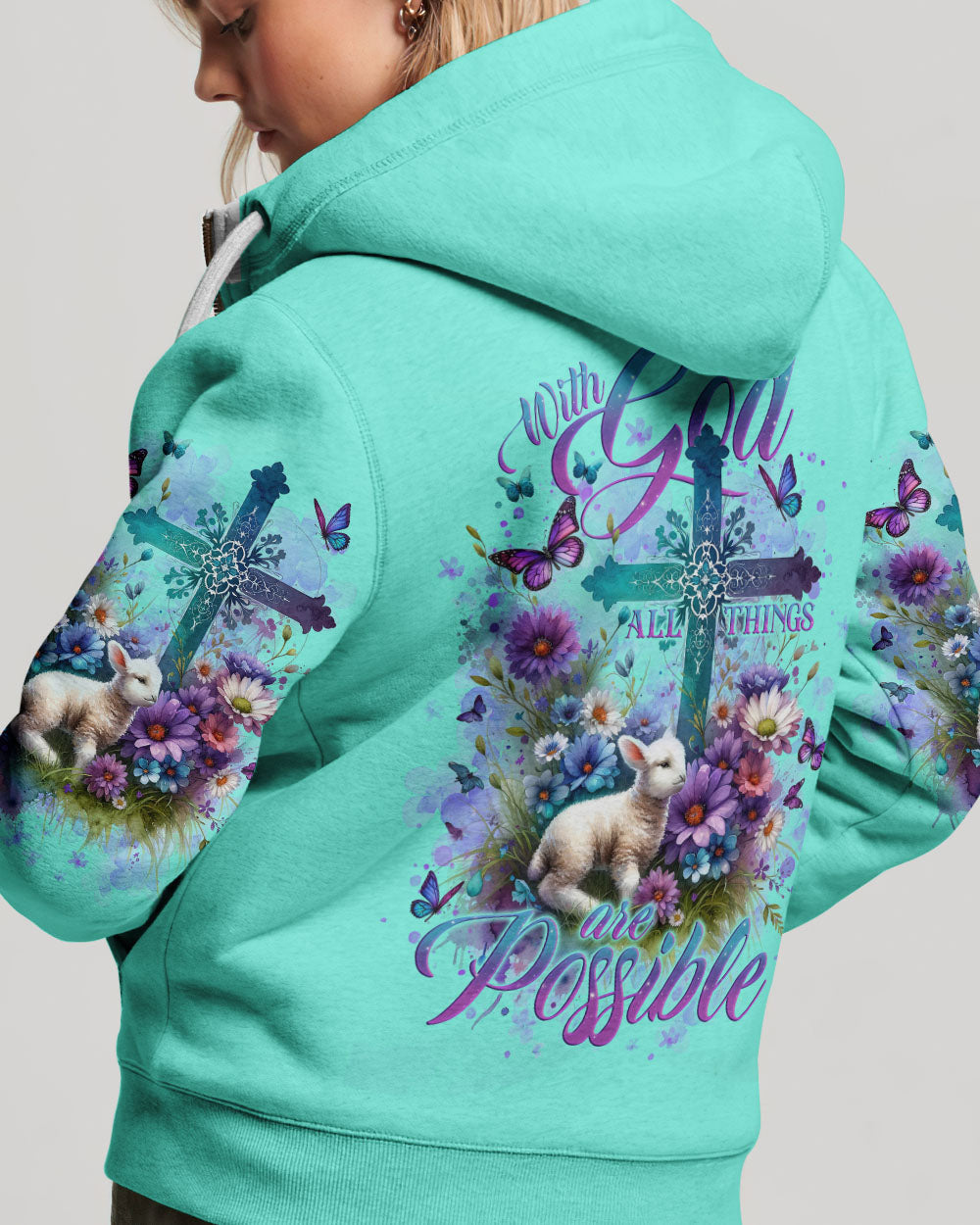 With God All Things Are Possible Lamb Women's All Over Print Shirt - Tlno2512234, easychoo.com