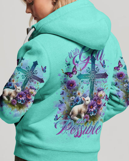 With God All Things Are Possible Lamb Women's All Over Print Shirt - Tlno2512234, easychoo.com