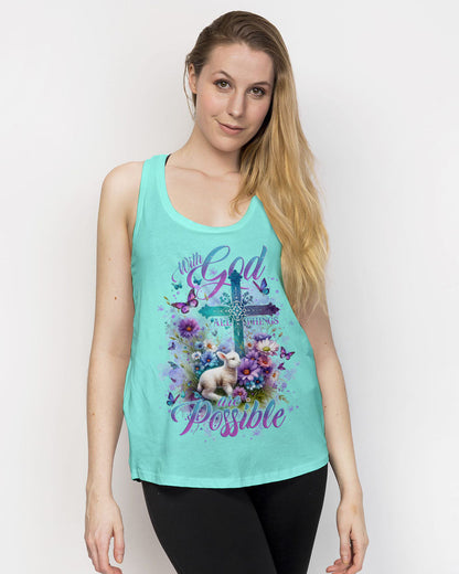 With God All Things Are Possible Lamb Women's All Over Print Shirt - Tlno2512234, easychoo.com