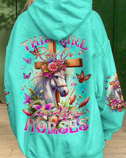 Runs On Jesus And Horses Women's All Over Print Shirt - Tytd0912232, easychoo.com
