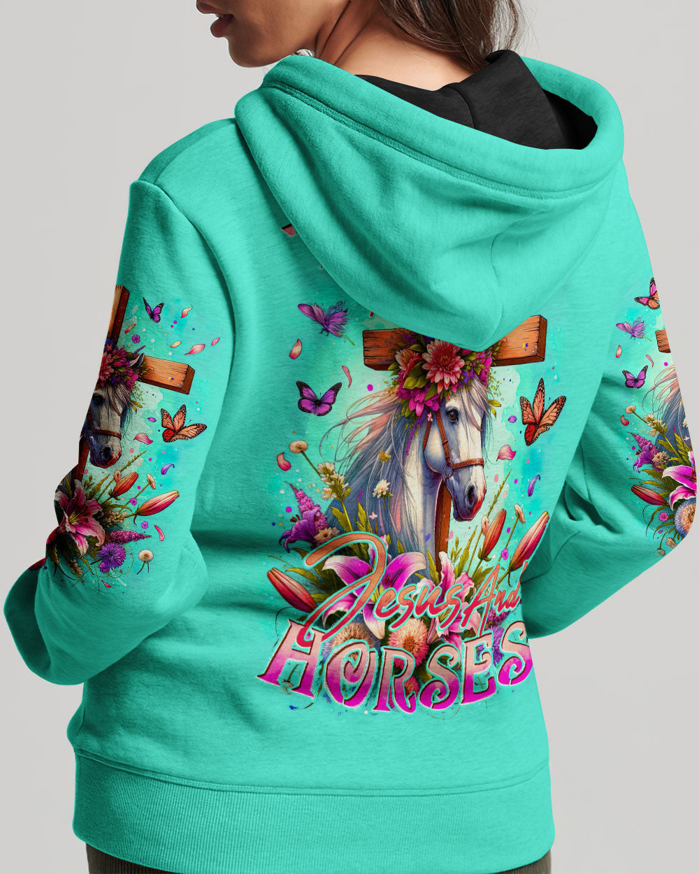 Runs On Jesus And Horses Women's All Over Print Shirt - Tytd0912232, easychoo.com
