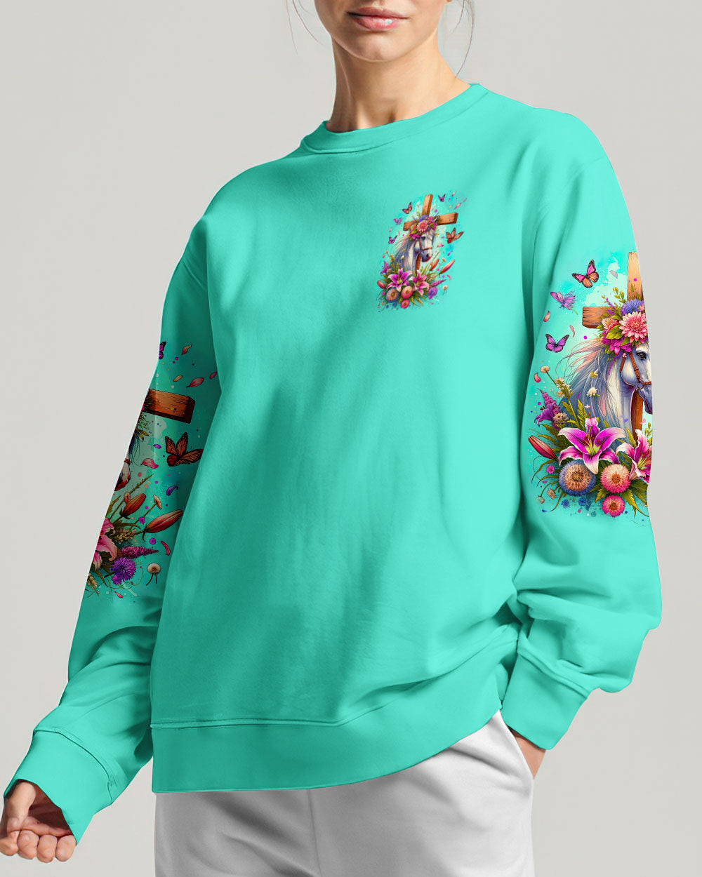 Runs On Jesus And Horses Women's All Over Print Shirt - Tytd0912232, easychoo.com