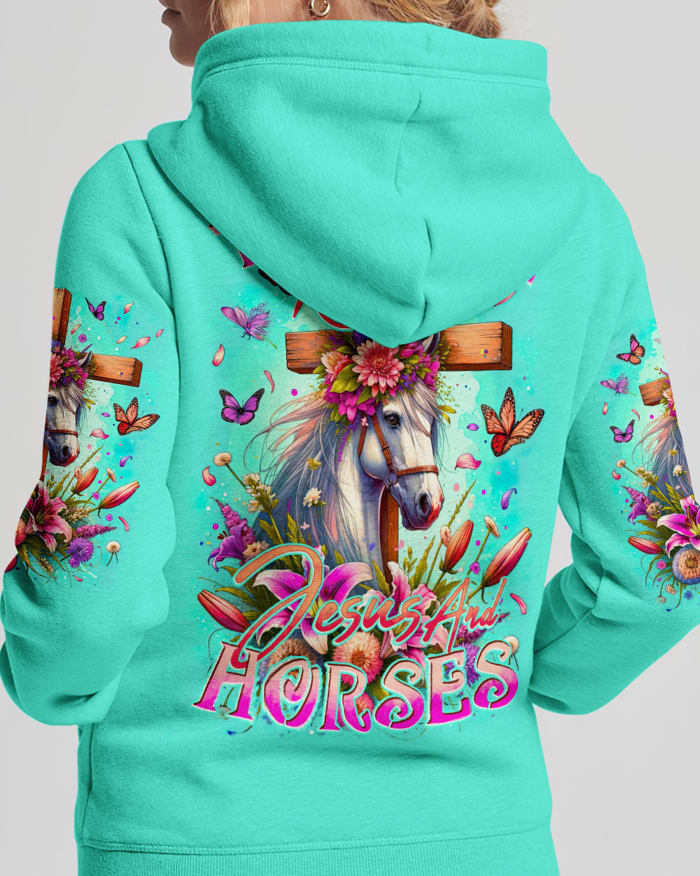 Runs On Jesus And Horses Women's All Over Print Shirt - Tytd0912232, easychoo.com