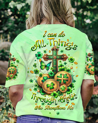 I Can Do All Things Cross Patrick's Day Women's All Over Print Shirt - Tltw0401242, easychoo.com