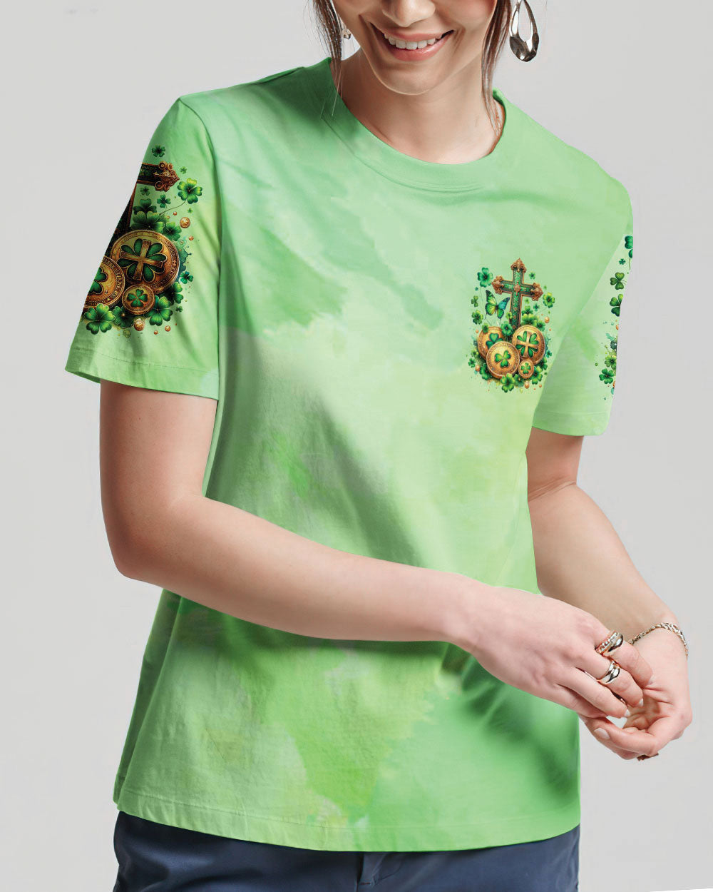I Can Do All Things Cross Patrick's Day Women's All Over Print Shirt - Tltw0401242, easychoo.com