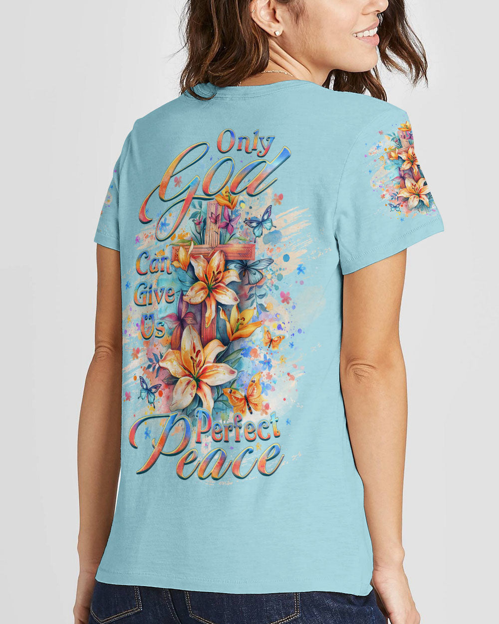 Only God Can Give Us Perfect Peace Women's All Over Print Shirt - Yhlt2602241, easychoo.com