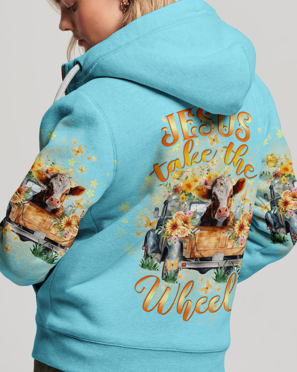 Jesus Take The Wheel Cow Truck Women's All Over Print Shirt - Tltw0512234, easychoo.com