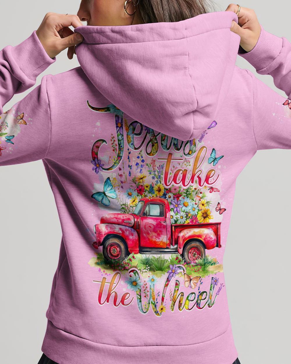 Jesus Take The Wheel Flowers Women's All Over Print Shirt - Tytd2103242, easychoo.com