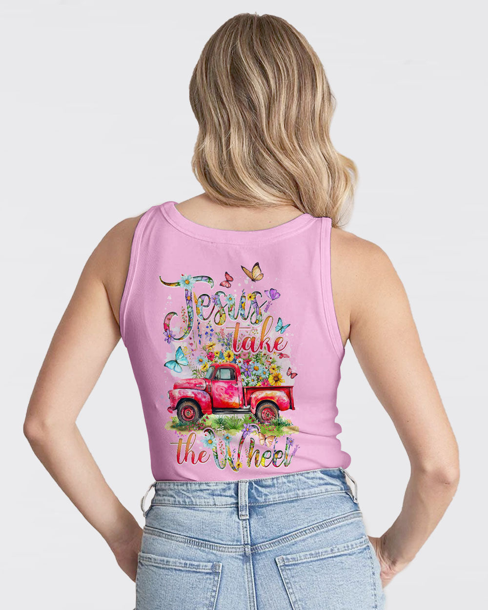 Jesus Take The Wheel Flowers Women's All Over Print Shirt - Tytd2103242, easychoo.com