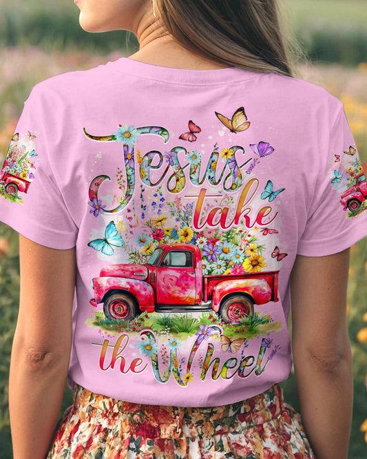 Jesus Take The Wheel Flowers Women's All Over Print Shirt - Tytd2103242, easychoo.com