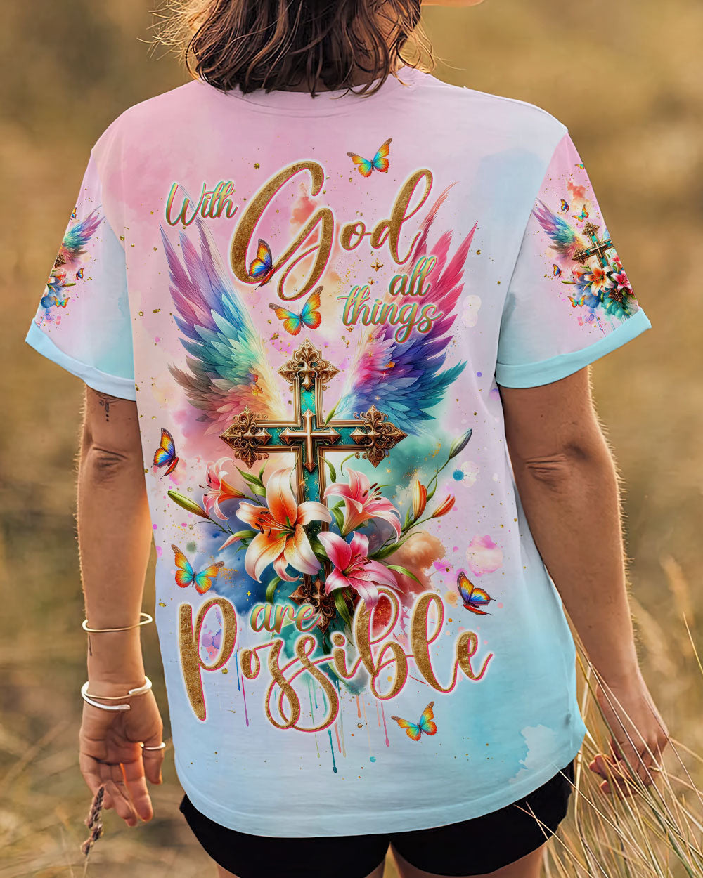 With God All Things Are Possible Women's All Over Print Shirt - Tlnt1511233, easychoo.com