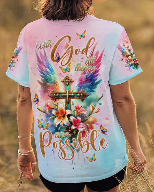 With God All Things Are Possible Women's All Over Print Shirt - Tlnt1511233, easychoo.com
