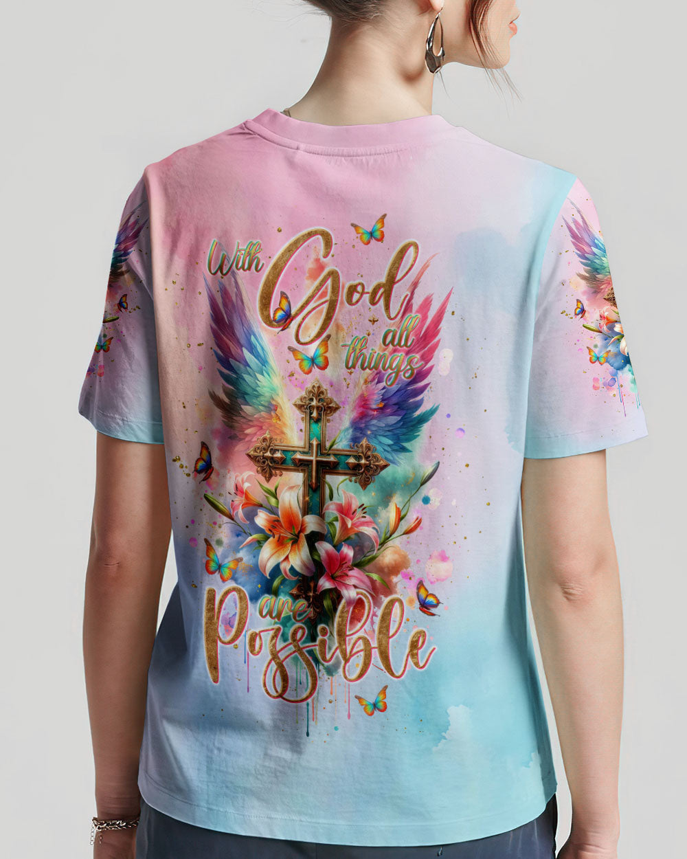With God All Things Are Possible Women's All Over Print Shirt - Tlnt1511233, easychoo.com