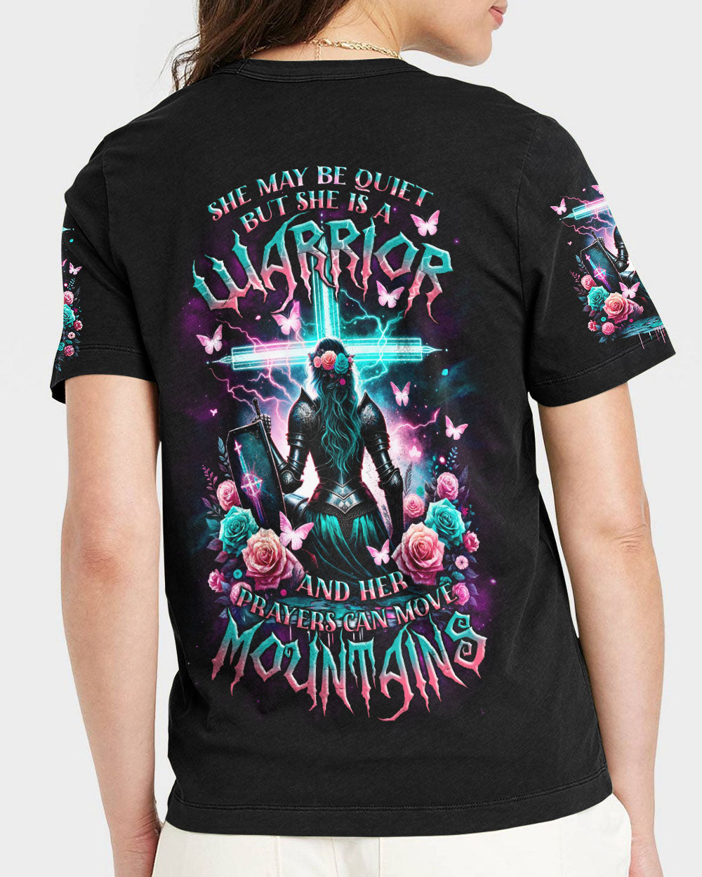 Prayers Can Move Mountains Warrior Women's All Over Print Shirt - Tlnz1812233, easychoo.com