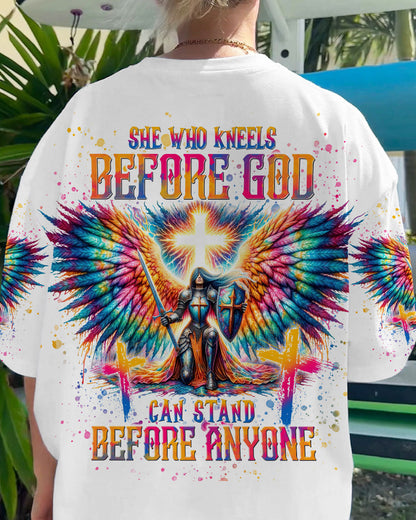 She Who Kneels Before God Warrior Wings Women's All Over Print Shirt - Tlnt1812233, easychoo.com