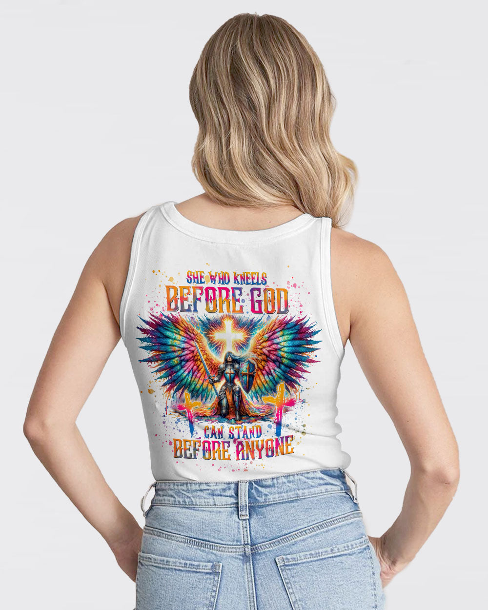 She Who Kneels Before God Warrior Wings Women's All Over Print Shirt - Tlnt1812233, easychoo.com