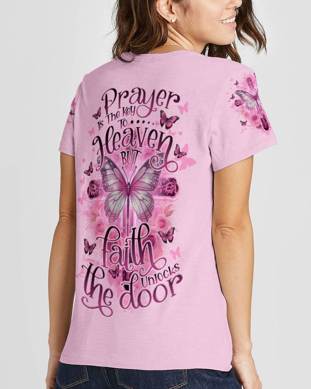 Faith Unlocks The Door Women's All Over Print Shirt - Tlno1407238, easychoo.com