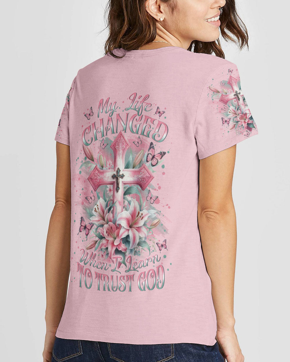 My Life Changed When I Learned To Trust God Women's All Over Print Shirt - Yhln1801243, easychoo.com