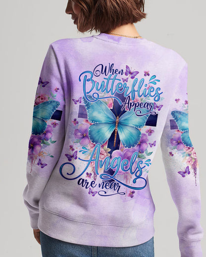 When Butterflies Appear Angels Are Near Women's All Over Print Shirt - Tlno1010232, easychoo.com