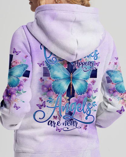 When Butterflies Appear Angels Are Near Women's All Over Print Shirt - Tlno1010232, easychoo.com