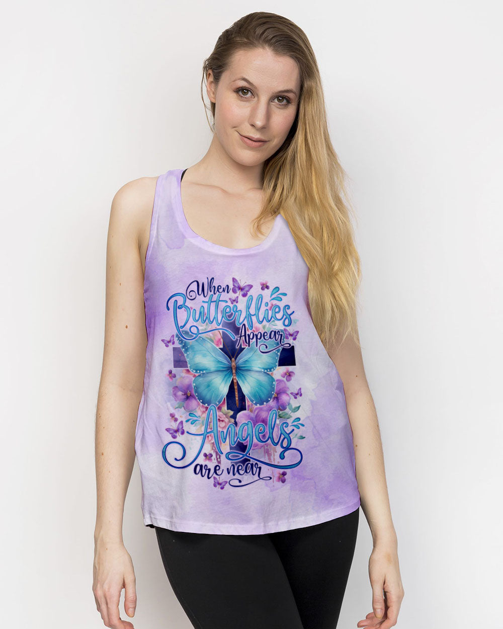 When Butterflies Appear Angels Are Near Women's All Over Print Shirt - Tlno1010232, easychoo.com