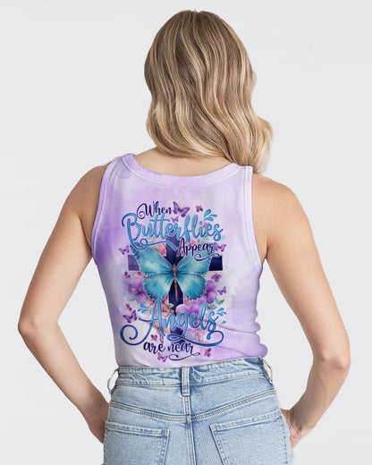 When Butterflies Appear Angels Are Near Women's All Over Print Shirt - Tlno1010232, easychoo.com