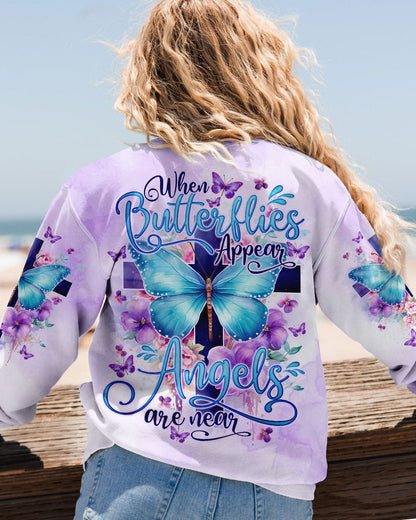 When Butterflies Appear Angels Are Near Women's All Over Print Shirt - Tlno1010232, easychoo.com