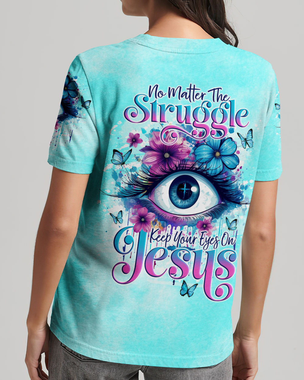 Keep Your Eyes On Jesus Women's All Over Print Shirt - Tlno1110234, easychoo.com