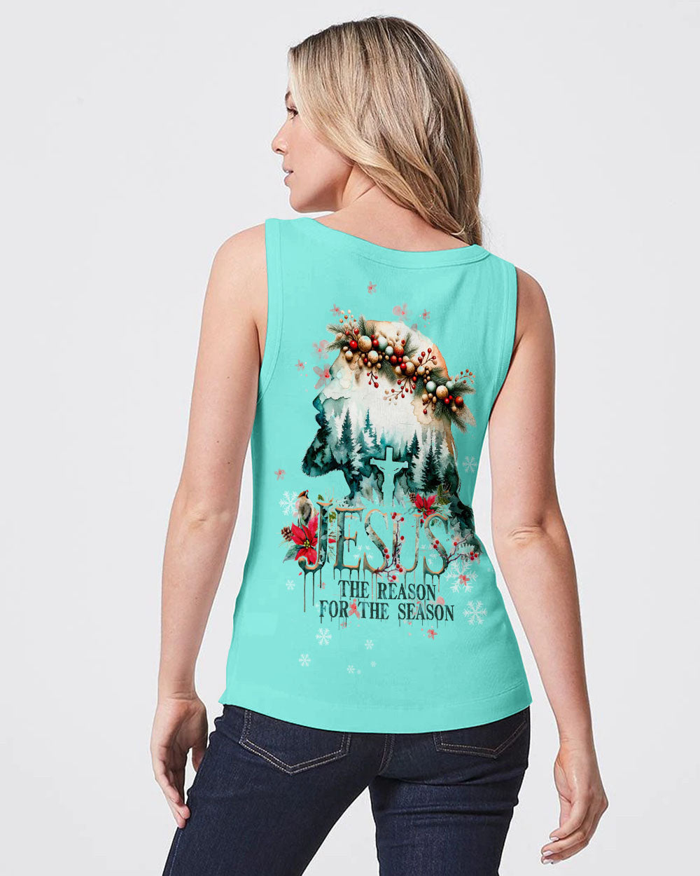 Jesus The Reason Watercolor Christmas Women's All Over Print Shirt - Tltw0911234, easychoo.com