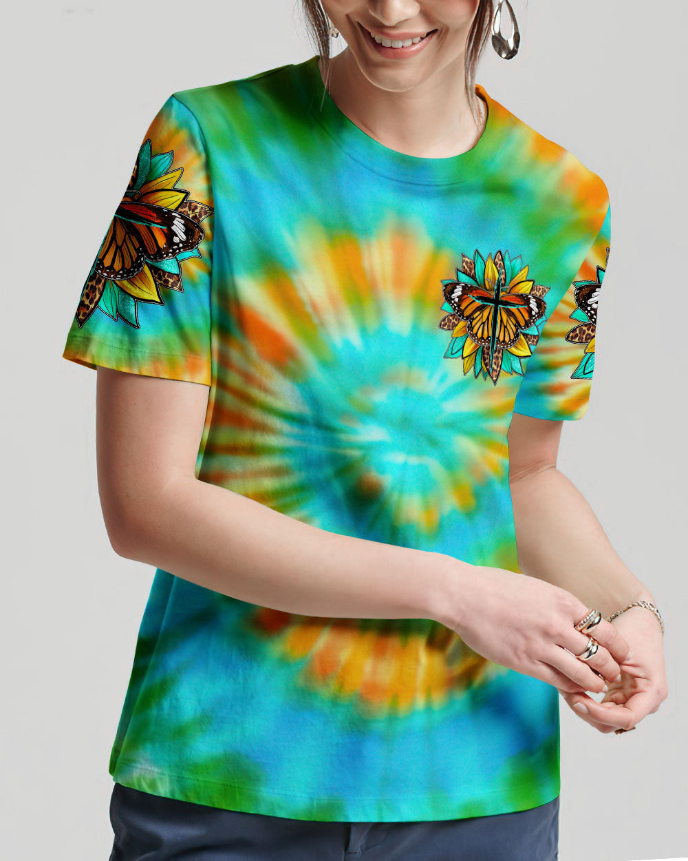 Y'all Need Jesus Tie Dye Women's All Over Print Shirt - Tytd1007235, easychoo.com