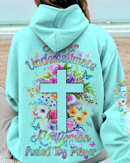Never Underestimate A Woman Fueled By Prayer Women's All Over Print Shirt - Yhdu1708232, easychoo.com