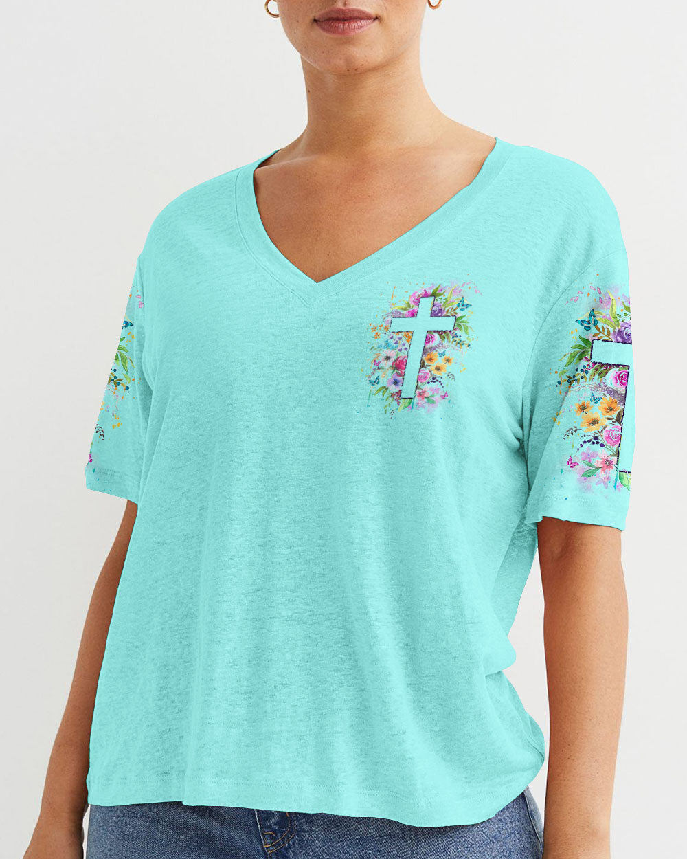 Never Underestimate A Woman Fueled By Prayer Women's All Over Print Shirt - Yhdu1708232, easychoo.com