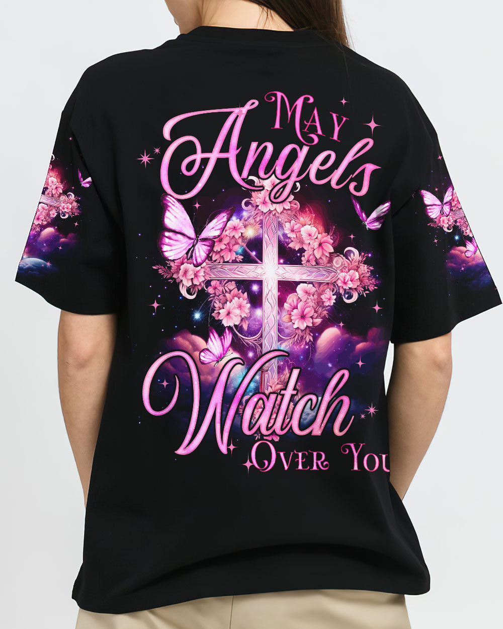 May Angels Watch Over You Women's All Over Print Shirt - Tyqy1410231, easychoo.com