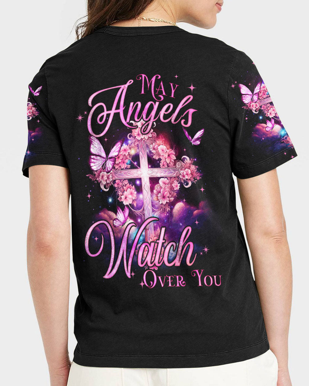 May Angels Watch Over You Women's All Over Print Shirt - Tyqy1410231, easychoo.com