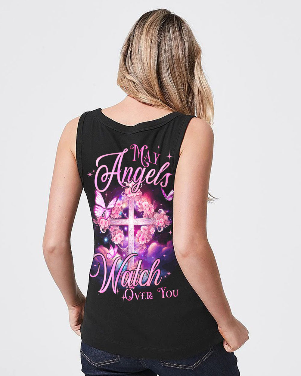May Angels Watch Over You Women's All Over Print Shirt - Tyqy1410231, easychoo.com