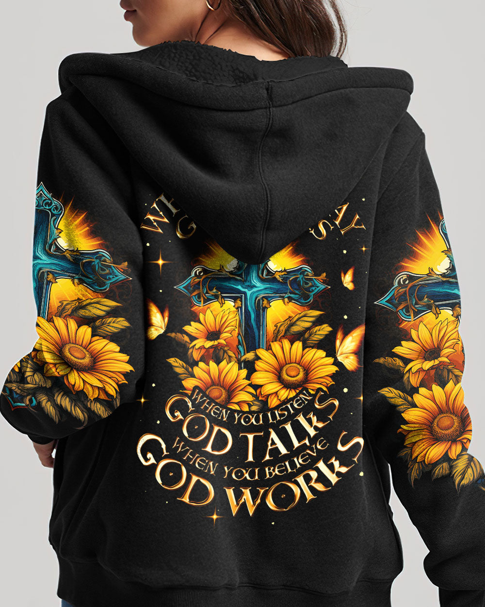 When You Pray God Listens Women's All Over Print Shirt - Ty0307231, easychoo.com