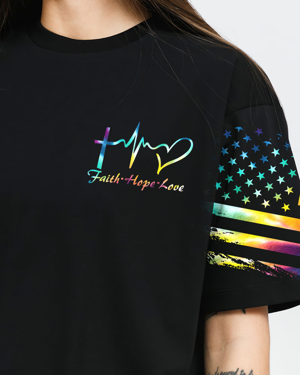 I Can Do All Things Through Christ Half Wings Colorful Women's All Over Print Shirt - Tlty2506234, easychoo.com